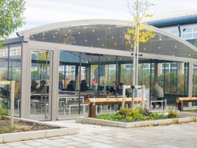 Winstanley College Outdoor Canopy Dining Area For Pupils