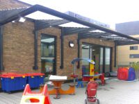 black playground canopy