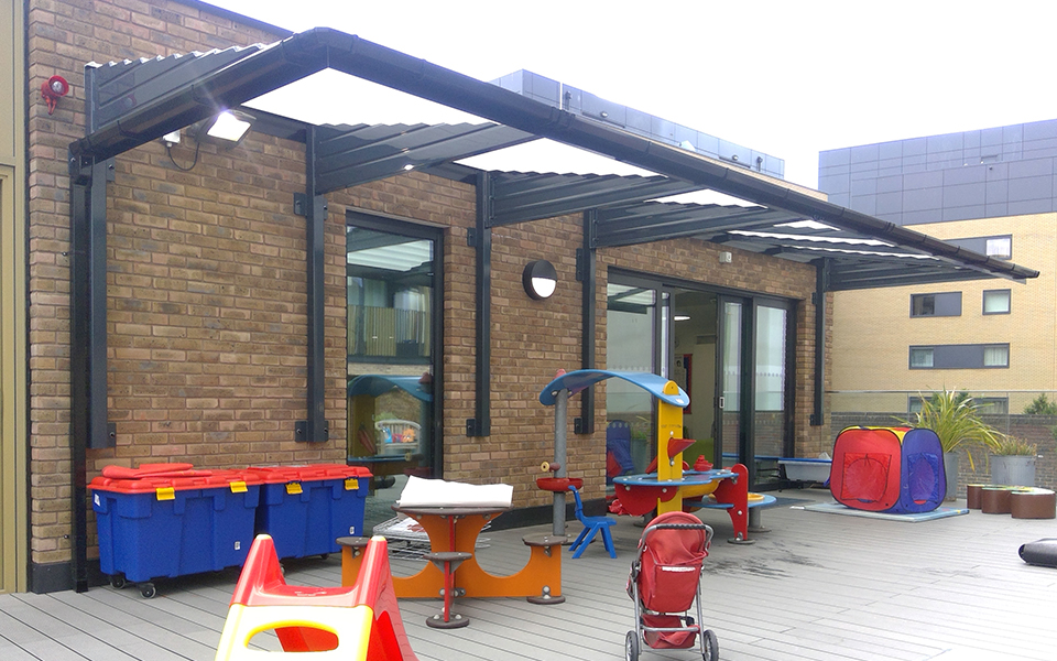 black playground canopy