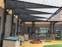 large black play area canopy
