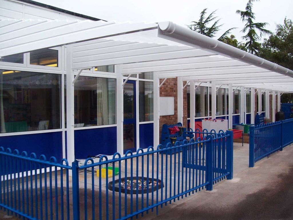 Contactless canopy installations for schools Canopies UK