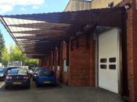 A shelter covering a loading bay