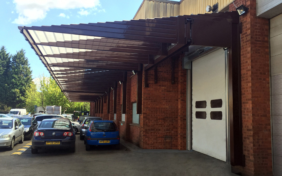 A shelter covering a loading bay
