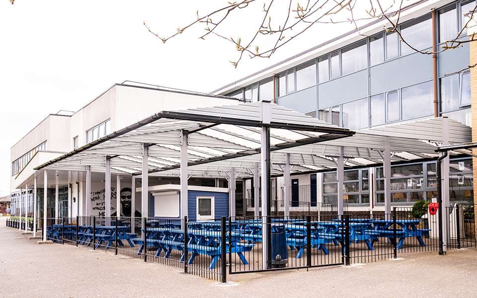 High School Oudoor Dining Area With Seating