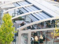 Outdoor Dining Area Canopy For High School With Automatic Roof System