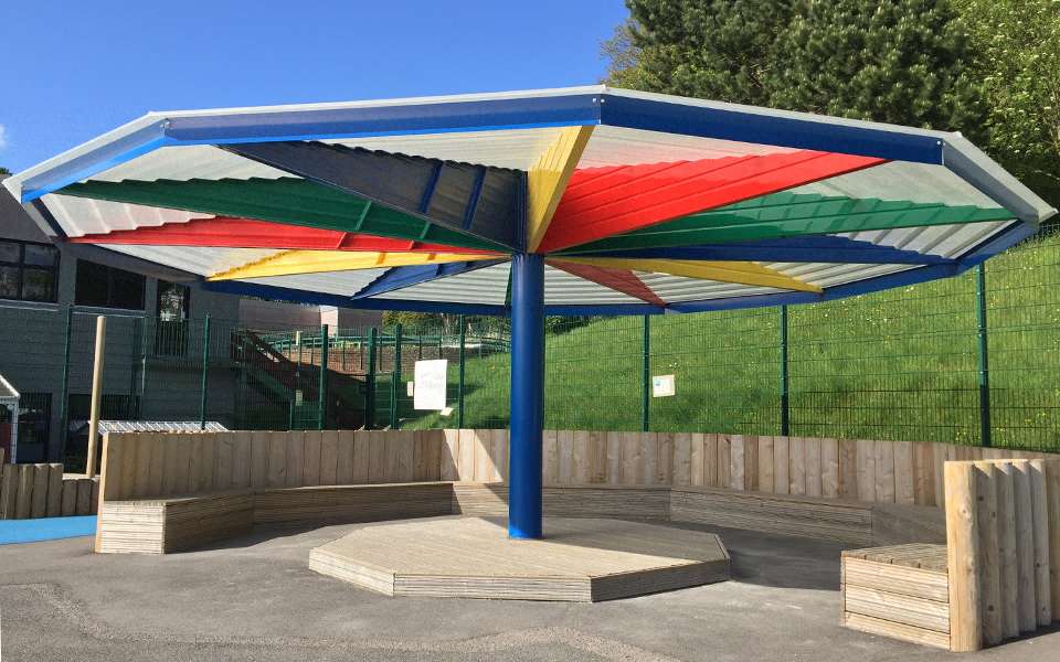 Primary School Umbrella Canopy Multicoloured
