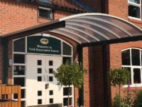 A entrance shelter covering the entrance to York Racecourse